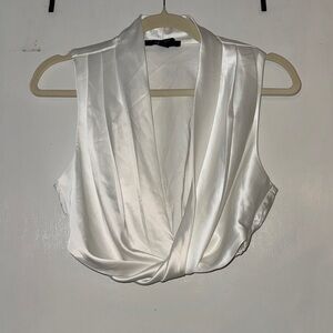 NWOT- forever 21- White Drape Top- size small